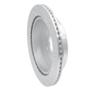 Nissan Titan Brake Rotor (1) - Rear Left - R1 Concepts - Drilled & Slotted - Silver - `17-`24